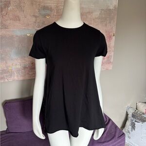 Calatura Elevated Black T-shirt with Detailed Open Back Size 40 NWT
